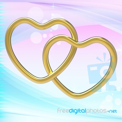 Wedding Rings Represents Heart Shapes And Eternity Stock Image