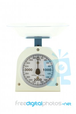 Weighing Apparatus For Kitchen Scale From Top Side View Stock Photo