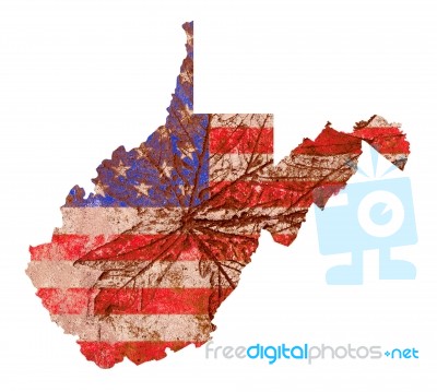 West Virginia Map Flag Pattern Stock Image