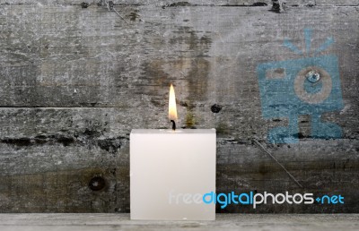 White Candle Stock Photo