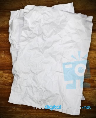 White Crumpled Paper Stock Photo