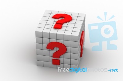 White Cubes And Question Mark Stock Image