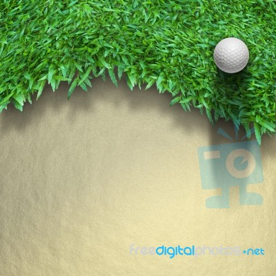 White Golf Ball On Green Grass Stock Photo