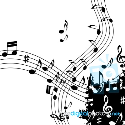 White Music Background Shows Classical Jazz And Tune Stock Image