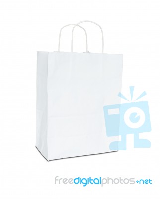 White Paper Bag Stock Photo