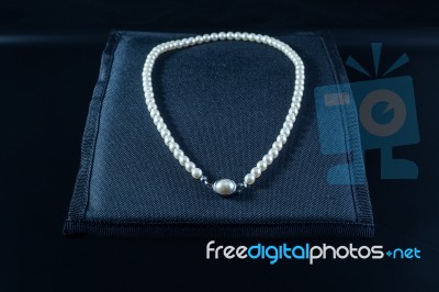 White Pearls Necklace Stock Photo