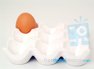 White Support With Egg Stock Photo