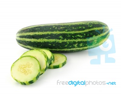 Whole And Sliced Cucumber Stock Photo