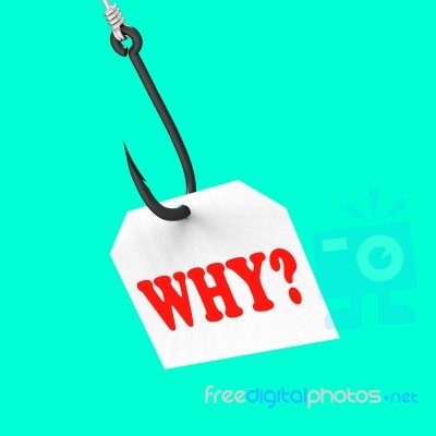 Why? On Hook Shows Uncertainty Or Confusion Stock Image