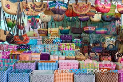 Wicker Bags Stock Photo