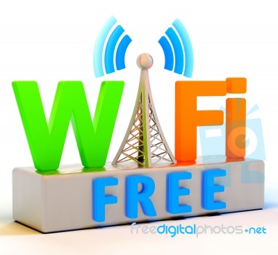 Wifi Internet Symbol Means Coverage Or Connection Stock Image