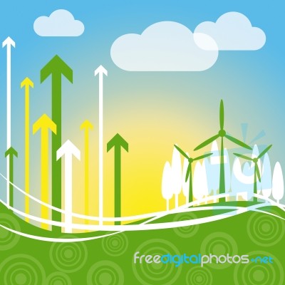 Wind Power Indicates Renewable Resource And Environment Stock Image