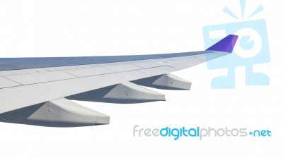 Wing Airplane, On White Background Stock Photo