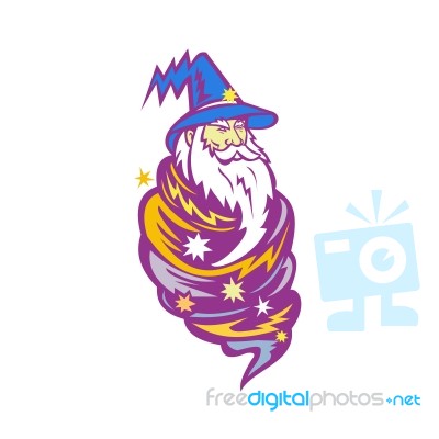 Wizard Tornado Mascot Stock Image