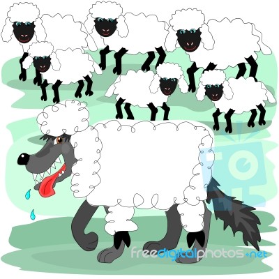 Wolf In Sheep's Clothing Stock Image