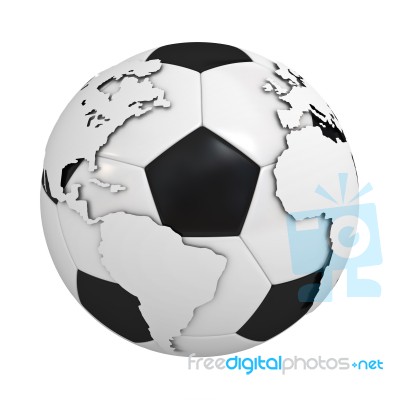 Wolrd On Soccer Ball Stock Image