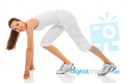 Woman Doing Keep Fit Stock Photo