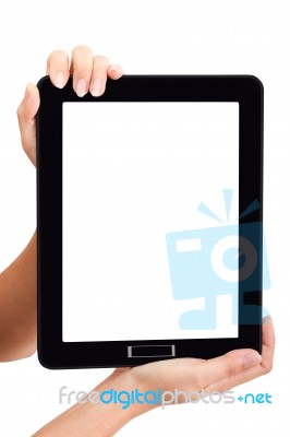 Woman With Touch Pad Stock Photo