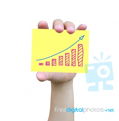 Womans Hand With Business Graph Stock Photo
