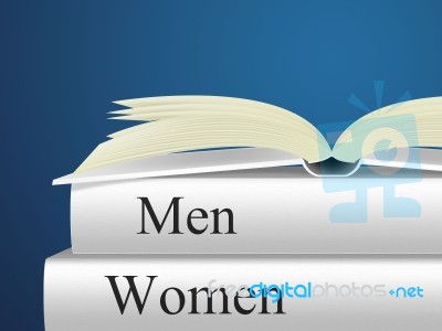 Women Books Means Woman Fiction And Lady Stock Image