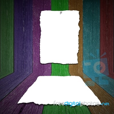 Wood Background With Paper Stock Image