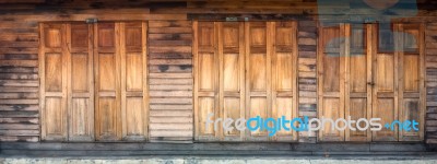 Wood Door And Wall Stock Photo