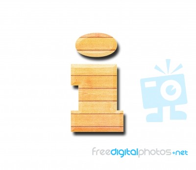 Wooden Alphabet Letter With Drop Shadow On White Background, I Stock Photo