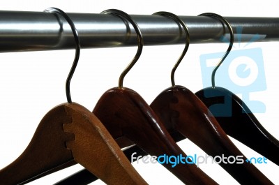 Wooden Hanger Stock Photo