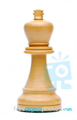 Wooden King Chess Piece Stock Photo