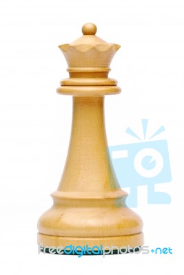 Wooden Queen Chess Piece Stock Photo