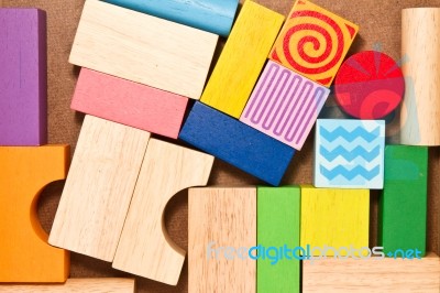 Wooden Toy Blocks Stock Photo