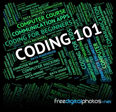 Word Coding Represents Code Guides And Guideline Stock Image