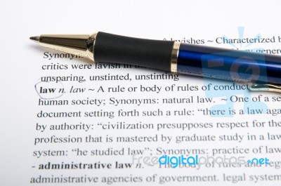 Word Law In Dictionary Stock Photo
