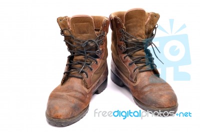 Work Boots Stock Photo