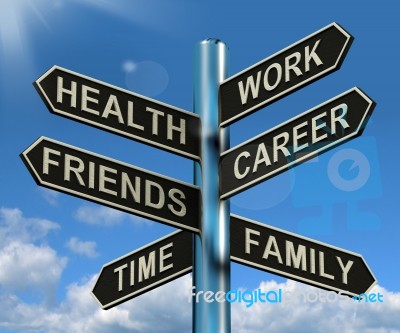 work life balance Signpost Stock Image
