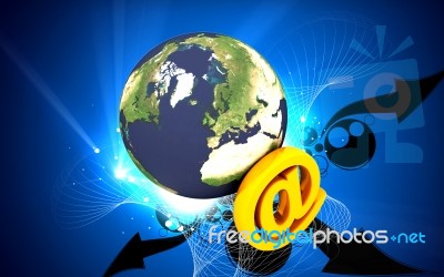 World And Email Symbol Stock Image