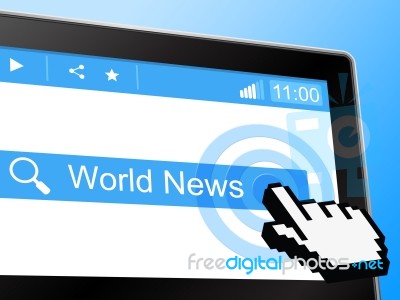 World News Shows Globally Newsletter And Worldly Stock Image