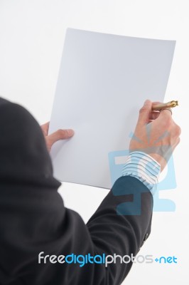 Writing On The Paper Stock Photo