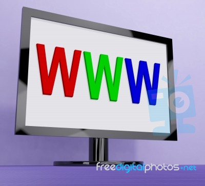 Www On Monitor Shows Internet Web Or Net Stock Image