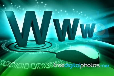 Www With Computer Mouse Stock Image