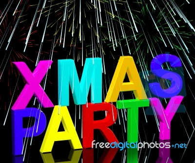 Xmas Party Words Stock Image