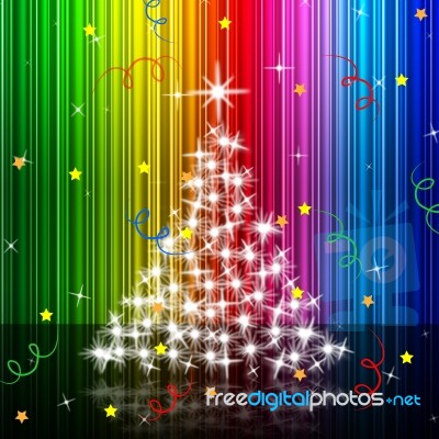 Xmas Tree Represents New Year And Festive Stock Image