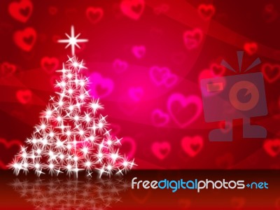 Xmas Tree Shows Merry Christmas And Greeting Stock Image