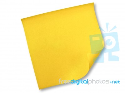 Yellow Curling Paper Stock Photo