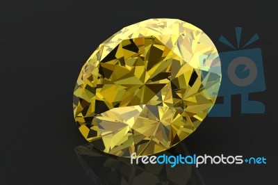 Yellow Diamond Stone Stock Image