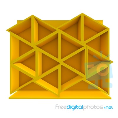Yellow Triangle Shelf Stock Image