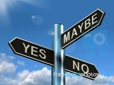 Yes No Maybe Signpost Stock Image