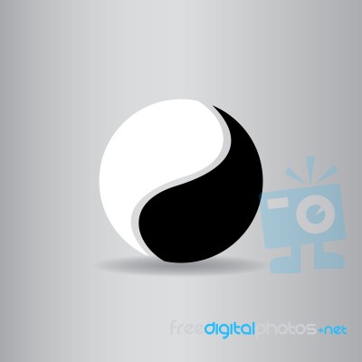 Yin Yang Flat Icon   Illustration  Stock Image