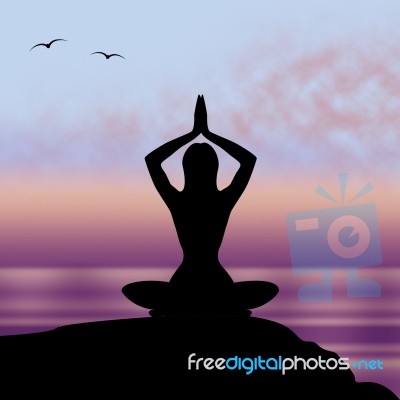 Yoga Pose Means Posture Harmony And Feel Stock Image