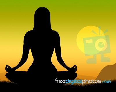 Yoga Pose Shows Poses Peaceful And Meditation Stock Image